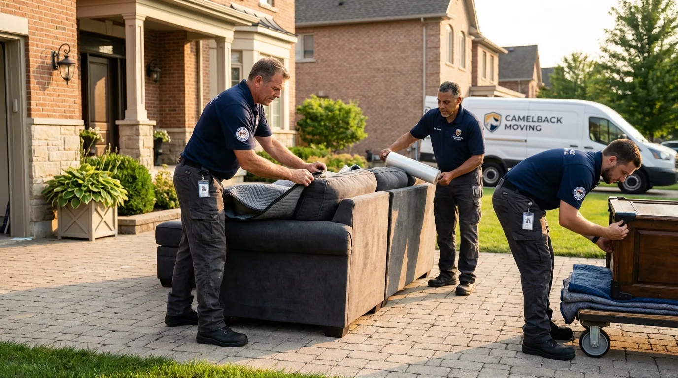 Large estate moving crew wrapping furniture in Stone Ridge, NY